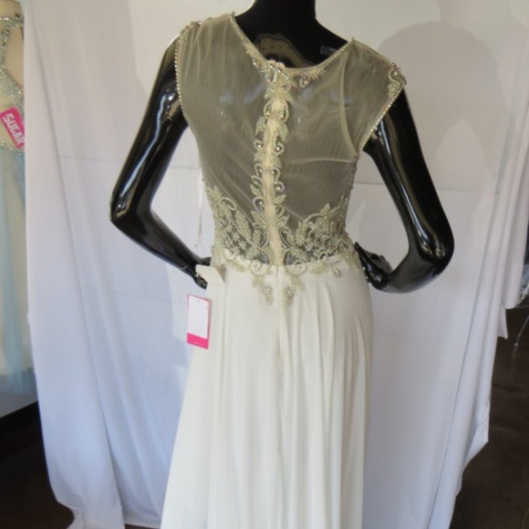 Jovani Dresses & Skirts - 45675A Jovani Beaded Prom Dress, Off White, Size 4